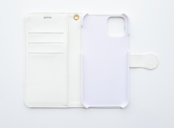 （已獲得 610 個收藏！） （象牙玫瑰圖案錢包式智慧型手機殼，適用於 iPhone/Xperia/Galaxy/AQ） 第5張的照片