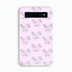 (ペールピンク)フラミンゴ×パームツリー柄 モバイル バッテリー （ スマホ ) ( 充電器 ） 3枚目の画像