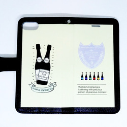 黑邊香檳圖案筆電型無珠智慧型手機保護殼 [香檳色] iPhone/Xperia/Galaxy/AQ 第2張的照片