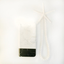 黑色條紋大理石圖案筆記型電腦保護殼無寶石 iPhone/Xperia/Galaxy/AQUOS 第2張的照片