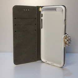 (iPhone) 雙面大珍珠筆記本型智能手機保護套（iPhone8 / Xperia 兼容） 第3張的照片