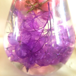 (Herbarium) 麗しのピンクパープルミックス ハーバリウム100ml電球型ボトル(pajour)(ギフト) 3枚目の画像