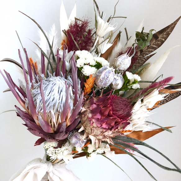 ネイティブフラワーのウェディングブーケ＆ブートニア ドライフラワー  