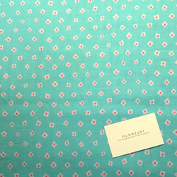 110×50 ダブルガーゼ 小花柄の布 グリーン 生地 Wガーゼ 2枚目の画像