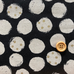 110×50 綿麻キャンバス コットンリネン ラメドットの布 生地 ブラック 2枚目の画像