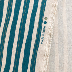 110×50 綿麻キャンバス コットンリネン ラメストライプの布 生地 ブルーグリーン 7枚目の画像