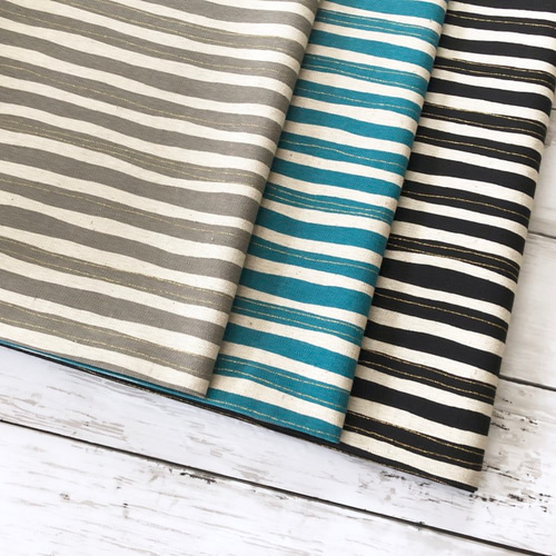 オーダー用生地サンプル 綿麻キャンバス シンプルストライプ