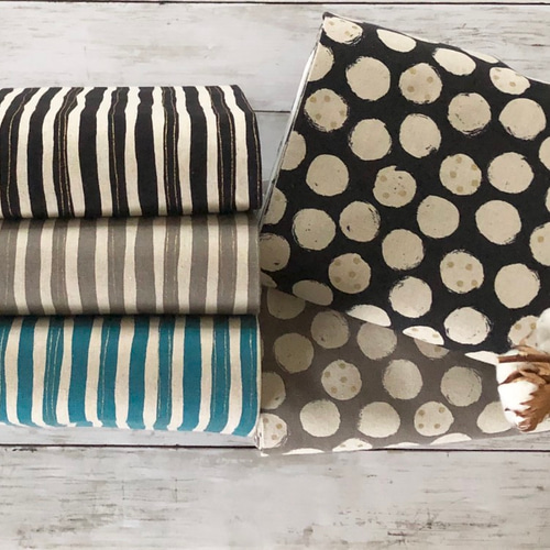 オーダー用生地サンプル 綿麻キャンバス シンプルストライプ