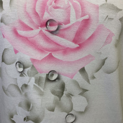 エアーブラシ手法で描いたピンクの薔薇に水滴！ 2枚目の画像