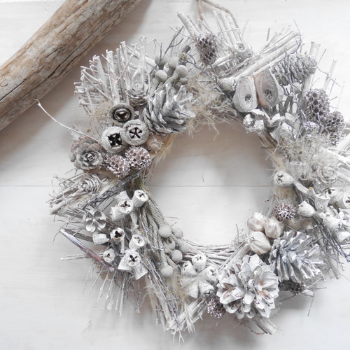 大きめシルバーリース リース sotaflower 通販 8036944｜Creema(クリーマ)