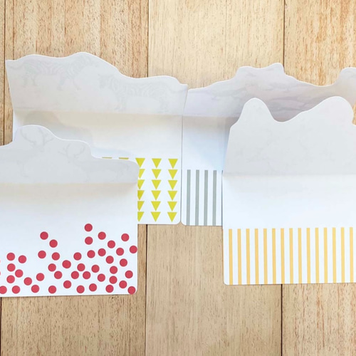 4種類の動物メッセージカード_ダイカット_ メッセージカード itou