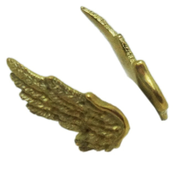 wing-1　立体的なハットピン　真鍮製　BRASS GOLD 4枚目の画像