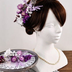 ◆【癒しの紫】ヘッドドレス( *´艸｀)°˖✧結婚式＊成人式＊ブライダル＊ウェディング＊卒業式 2枚目の画像