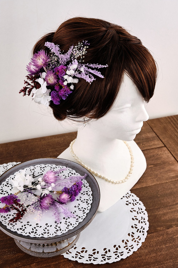 ◆【癒しの紫】ヘッドドレス( *´艸｀)°˖✧結婚式＊成人式＊ブライダル＊ウェディング＊卒業式 4枚目の画像