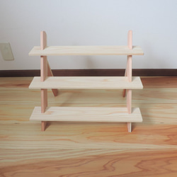 『Dan-Dan　クリア』木製　ラダー　無垢材　飾り棚　階段　シェルフ　ディスプレイ棚  イベント什器 3枚目の画像