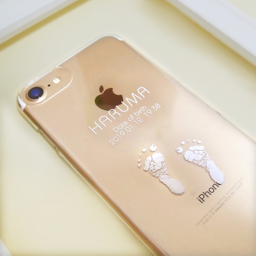 【mama.】赤ちゃんの足形・手形をスマホケースに★ 赤ちゃん足形 I♡MOM iPhoneケースiPhone14 Pro Max (白)の商品