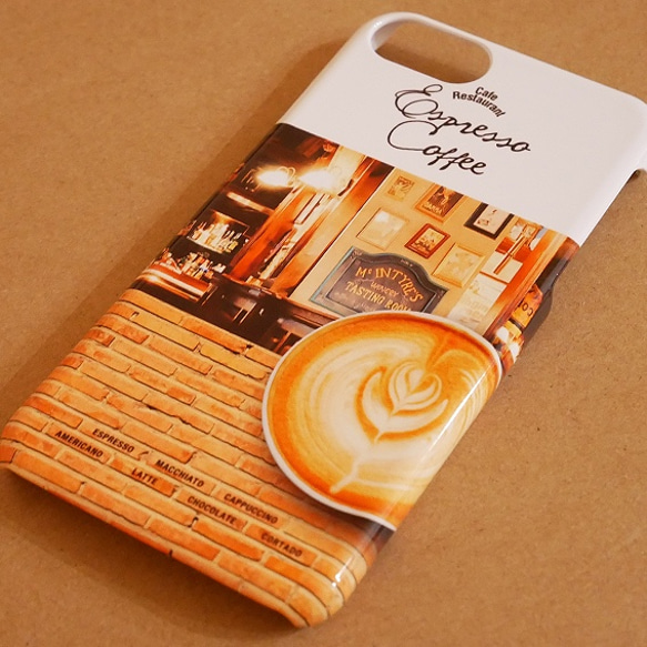 【大人Cafe ① エスプレッソ B】iPhone用ケース クリア 表面のみ印刷 コーヒー カフェ スマホケース 4枚目の画像