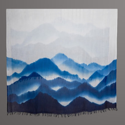 【Zhimu】限定手作り風景スカーフ 青染め 藍染め 草木染め 手作りデザイン 軽くて薄い形のスカーフ/ショール/スカーフ、カス 2枚目の画像