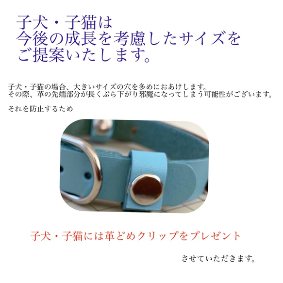 ◯雑誌掲載◯【優しいつけ心地】 三つ編みタイプ リボン付き 猫・犬用 本革首輪  迷子札つきで安心♪ 柔らかい革 7枚目の画像