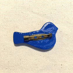 陶器風　バードブローチ　ブルー 5枚目の画像