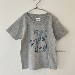 パンダプリント　杢グレー こどもTシャツ 110・130　サイズ 2枚目の画像