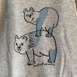 パンダプリント　杢グレー こどもTシャツ 110・130　サイズ 5枚目の画像