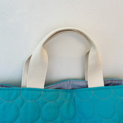 課袋入口入口袋圓形被子藍色✕ Kinari Stitch 第2張的照片