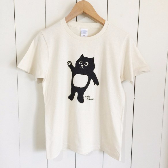 ネコフクロウプリントTシャツ　大人サイズ　 3枚目の画像