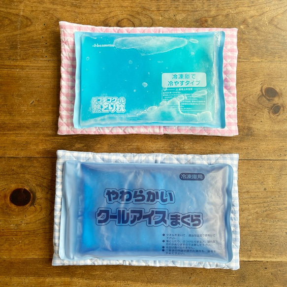 Ice Pillow Ice 非絎縫蓋格子格子粉紅色 第4張的照片