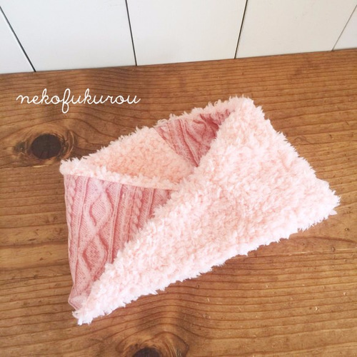 ふわふわ プードルファー こどもスヌード ピーチピンク 雑貨