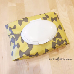 擦拭·濕紙巾盒黃色×灰色蝴蝶 第1張的照片