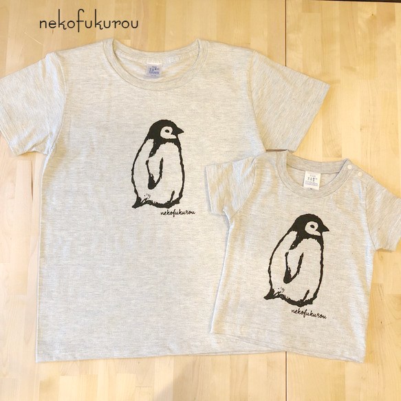 ペンギン プリント Tシャツ  大人サイズ　サイズオーダー可能 4枚目の画像