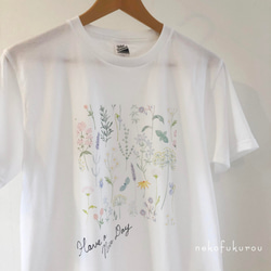 客製化植物印花寬鬆T卹 第3張的照片