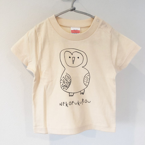 フクロウプリント キッズTシャツ （90〜140サイズ）親子お揃いTシャツ