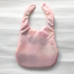 可添加嬰兒餐圍裙彩色圓圈印花粉紅色命名絲帶！ 第5張的照片
