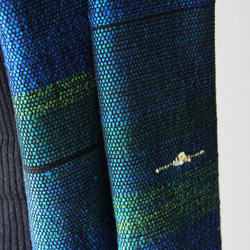 おしゃれで上品な手織りマフラー  ブルーグリーン 5枚目の画像