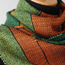 個性的で多色カラーのウール手織りマフラー　森カラー/秋冬/プレゼント 5枚目の画像
