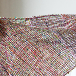 上品でおしゃれなアクリルコットン手織りストール　桜パープル/母の日ギフト/冷房対策 5枚目の画像