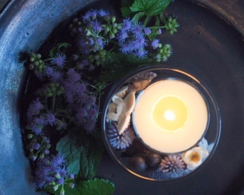 森を歩く気分になるアロマキャンドル blue キャンドル・キャンドル