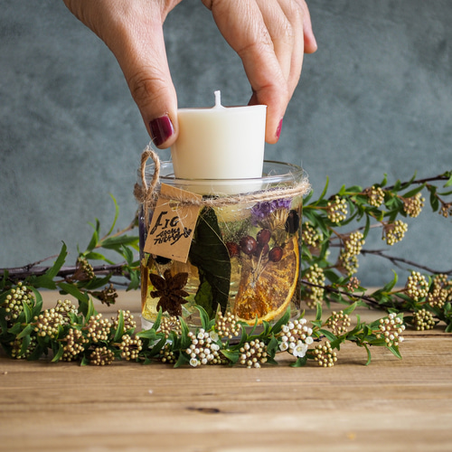 森を歩く気分になるボタニカルアロマキャンドル orange キャンドル