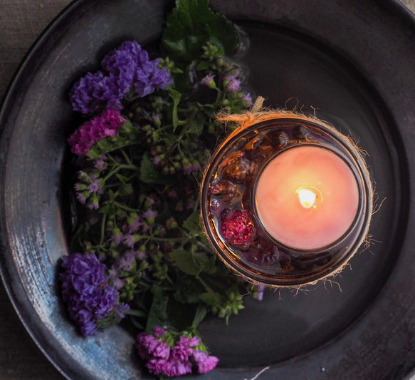 森を歩く気分になるアロマキャンドル purple キャンドル