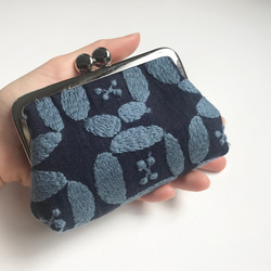 ハンドメイド　がま口バッグ ミナペルホネン　タンバリン 大人気／ミナペルホネン/タンバリンのミニサイズがま口ポーチ
