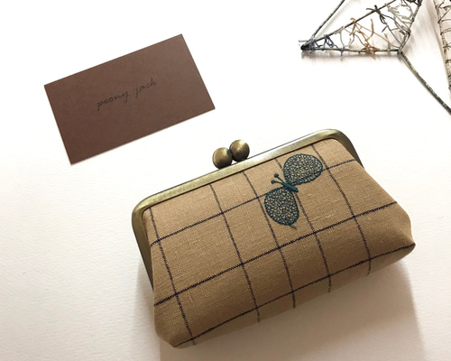 new口金✨12cm角形マチあり♪chouchoライトブラウン✨ミナ