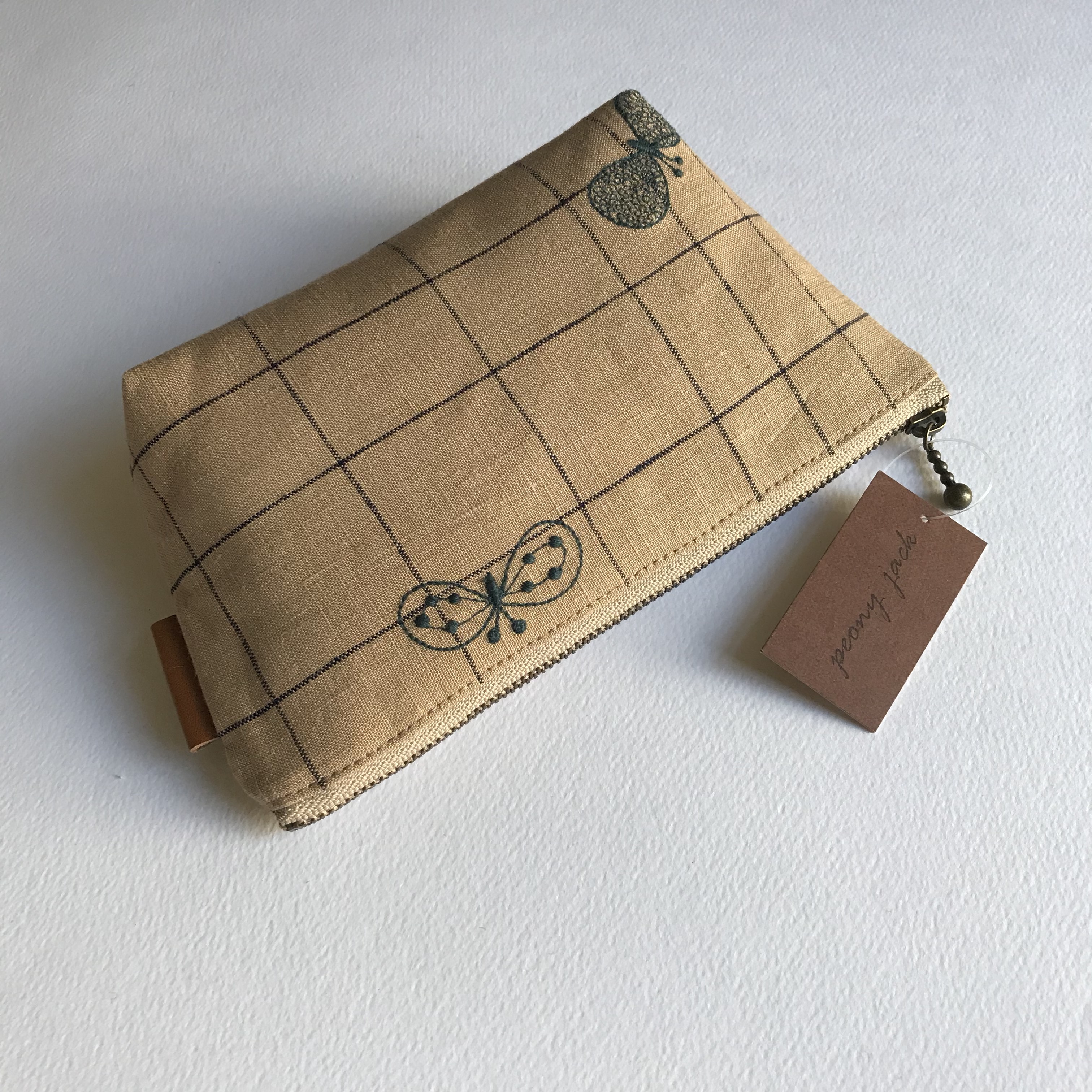 横長マチ付きポーチ choucho× tremor ライトブラウン✨ミナ