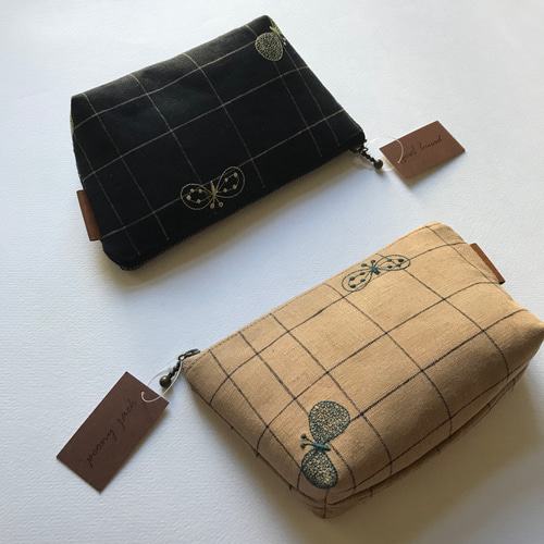 専用♩✨【横長マチ付きポーチ】runrunrun ベージュ✨　ミナペルホネン 専用♩✨【横長マチ付きポーチ】runrunrun ベージュ✨ ミナ