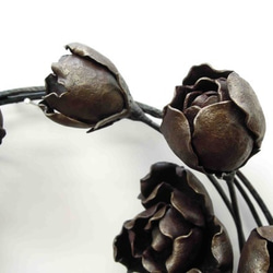 【鉄の植物　カセキの時間シリーズ】OKP-096　薔薇　リース 3枚目の画像