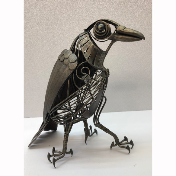 鉄の八咫烏（ヤタガラス） 】L-feb 伝説的鉄生物 鍛造でできた鉄の彫刻