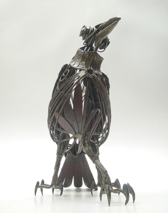 【　鉄の八咫烏（ヤタガラス）　】L-feb 伝説的鉄生物　鍛造でできた鉄の彫刻 4枚目の画像