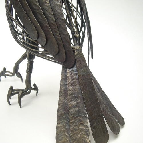 鉄の八咫烏（ヤタガラス） 】L-feb 伝説的鉄生物 鍛造でできた鉄の彫刻