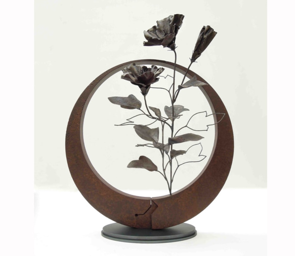 【鉄の植物　カセキの時間シリーズ】OKP-092　天の雫A　ハイビスカス 1枚目の画像